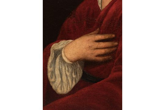 Italian school; 17th century."Portrait of a gentleman.Oil on canvas. Re-coloured.It presents faults, - Image 5 of 5