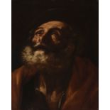 Neapolitan school of the 17th century."Saint Peter".Oil on canvas.Relined.It has repainting and