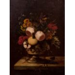 Spanish school of the late 18th century, early 19th century."Still life with flowers".Oil on