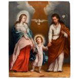 Circle of ISIDORO DE TAPIA (Valencia, 1712 - Madrid, 1778)."Holy Family".Oil on canvas.Size: 28 x