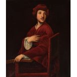 Italian school; 17th century."Portrait of a gentleman.Oil on canvas. Re-coloured.It presents faults,