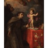 Madrid school; second third of the 17th century."The Apparition of the Infant Jesus to Saint Anthony