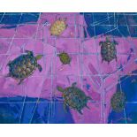 SANTIAGO DIEGO SALADO (Jerez de la Frontera, 1965)."Turtles", 1989.Oil on canvas.Signed and dated in