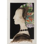 MANOLO VÁLDES (Valencia, 1942)."Profile of a lady".Engraving and collage on paper. Copy 12/55.Signed