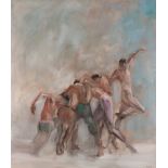 RAHIM EL (Dushanbe, Tajikistan, 1984)."Dancers, 2021.Oil on canvas.Signed in the lower right