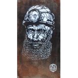 C215 (France, 1973)."Miner".2008.Aerosol (stencil) on metal plate.Work on loan from the Asociación