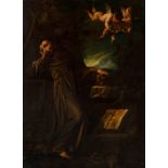 Spanish school, 18th century."Saint Francis of Assisi".Oil on canvas.Re-coloured.Measurements: 70