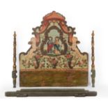 Olotine double bed headboard, XVIII century.Carved and polychromed wood.The polychromy needs