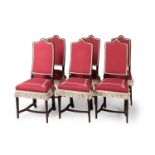 Baroque stalls. Ca. 1810.Walnut wood and fabric.Upholstery from a later period, very well