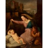 Italian school, ca.1800."Madonna and Child with Saint John Child.Oil on canvas.Relined.Size: 92 x 71
