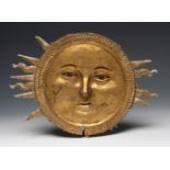 Spanish school, 18th century."Sun".In carved and gilded wood.It presents faults and damages.
