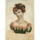 Italian engraving from the end of XVIIIth century-pps. XIXth century."La bella italiana".Engraving