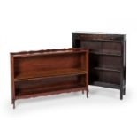 Two bookcases, first half of the 20th century.In walnut wood. One of them has polychromy and