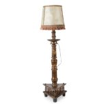 Baroque column from the 17th century, later converted into a floor lamp.Carved, polychromed and