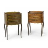 Pair of side tables Louis XV style, pps. s.XX.Polychrome wood.Lacks in the polychrome.Wear and