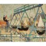 NÚRIA LLIMONA RAIMAT (Barcelona, 1917 - 2011)."Fairground Attraction".Oil on canvas.Signed in the