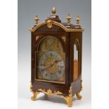 Bracket clock; late 19th-early 20th century.Rosewood and gilt bronze.Chronograph with chime.