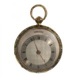 Pocket watch in 18kt yellow gold. Second half of the 19th century. White dial, with Roman