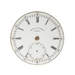 Watch mechanism Antonio Coronas Havana, 1860. White dial with Roman numerals, second hand at six o'