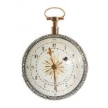 Lepine pocket watch in 18 carat gold. CHAVELIER ET COMP. Circa 1800. White dial, Arabic numerals,