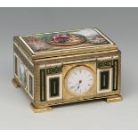 Automaton music box with clock, after models by Karl Griesbaum; Germany; 20th century.Gilt bronze