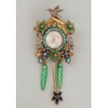Jewellery watch, brooch. SIGMA VALMON Geneva. Early 20th century Model representing a cuckoo