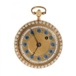 Lepine pocket watch in 18K yellow gold. Gold-plated dial with Arabic numerals, Breguet hands.