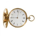 Sabonette watch, pocket watch in 18kt yellow gold. Late 19th century. White dial, Roman numerals,