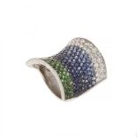 Ring in 18 kts. white gold, with diamonds, brilliant cut, with a total weight of 1,46 ctes.,
