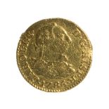 Gold coin. Charles III, 1786.Weight: 1.6 g.Measurements: 14.2 mm (diameter).