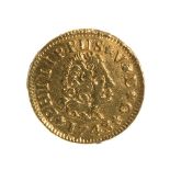 Gold coin. Philip V, year 1743Weight: 1,6 g.Measurements: 14,8 mm (diameter)