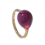 POMELLATO "Rouge Passion Collection".Ring in 9 kts. rose gold, with jungle red synthetic ruby.The