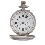 Silver saboneta style pocket watch from the ELIAS FRERES brand, Geneva. Remontoir system. 15 jewels,