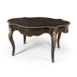 Louis XV style coffee table, Napoleon III period. France, second half of the 19th century.Ebonised