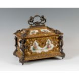 Napoleon III Chest. France, 19th century.Gilt and silvered bronze with Sevres plates.Measurements: