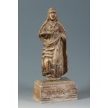 Spanish school, 19th century."Saint Lucia".Carving in alabaster.Measurements: 39 cm. high.