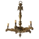 Gaudinian lamp, ca. 1910.Gilt bronze.With wear and tear typical of the period.Measurements: 95 x