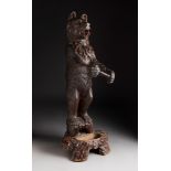 Schwarzwald umbrella stand. Black Forest, Germany, 19th century.In oak wood, carved.In perfect state