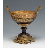 Sèvres style table centre, 19th century.Porcelain and gilt bronze. Painted decoration.