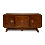Art Deco sideboard. France, ca.1920.Walnut.Measurements: 100 x 210 x 53 cm.Sideboard from the 1920s,