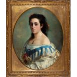French school, 19th century."Portrait of a lady.Oil on canvas.Signed "Winterhalter" in the lower