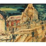 LUCIEN GENIN (Rouen, 1984 - Paris 1953)."Le Lapin Agile en hiver".Oil on canvas.Signed in the