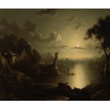 Dutch school; second half of the 19th century."Night landscape".Oil on canvas.It has a 19th