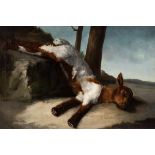 JOSE MURILLO BRACHO (Seville, 1827 - Malaga, 1882)."Goat".Oil on canvas.Preserves original canvas