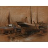 SEBASTIÁN LLOBET RIBAS (Barcelona, 1887 - 1975)."Ships".Mixed media on paper.Signed in the lower