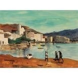 RAFAEL DURANCAMPS I FOLGUERA (Sabadell, 1891 - Barcelona, 1979)."Cadaqués".Oil on panel.Signed in