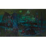 JOAN PONÇ BONET (Barcelona, 1927 - Saint-Paul, France, 1984)."Pyrenean Nocturne", 1980-83.Oil on