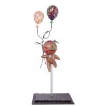 BANK GHOST (Current)."Balloons", 2020.Resin, glass and iron sculpture. Exemplary 1/1, unique piece.