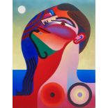 ALBERT MADAULA (Barcelona, 1986)."Ana and the moon", 2022.Acrylic on canvas.Signed, dated and titled