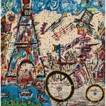 JEAN MARC CALVET (Nice, 1965)."Paris", 2005.Mixed media (acrylic and oil) on canvas.Signed and dated